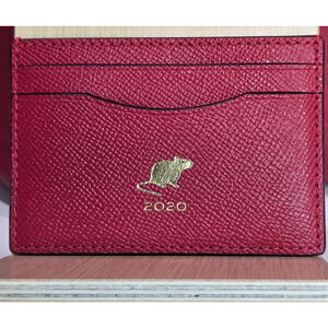 COACH Year of the Rat 2020 Red Leather Card Case - NWOT